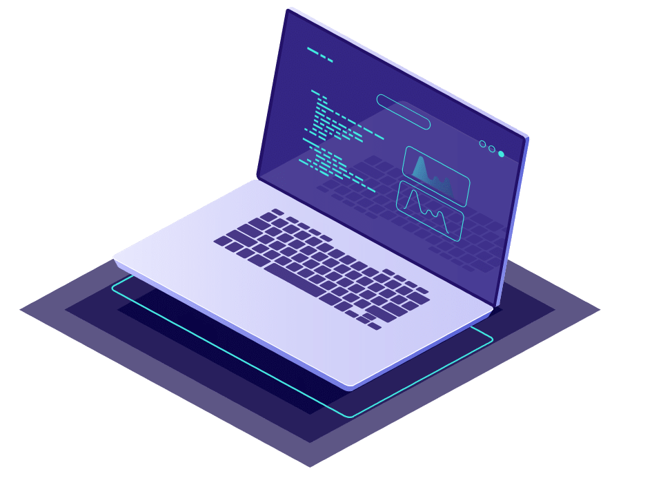 Computador com tela de programação
