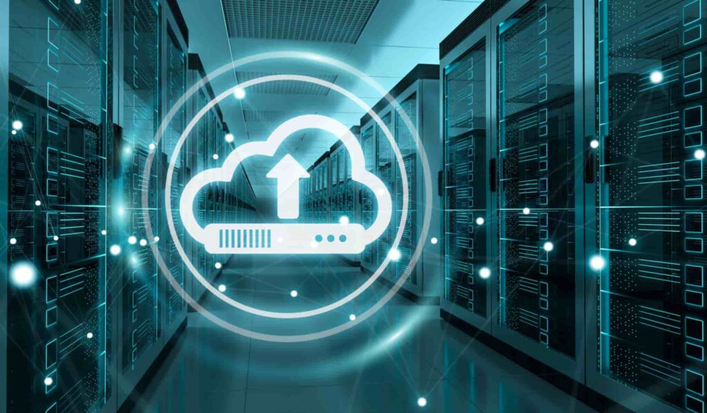 Ilustração em data center representando Pós-Graduação em Cloud Computing